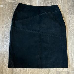 VTG Sonoma 100% Leather Knee High Skirt Boho Western